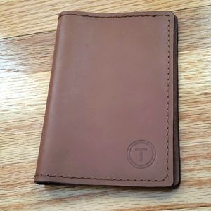 "T" monogrammed passport holder